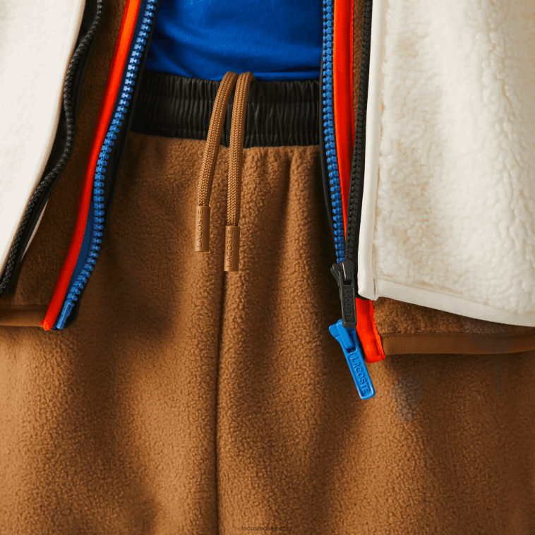 hombres Lacoste marrón caqui verde 89f pantalones deportivos de felpa polar con bloques de color N6XZ21083