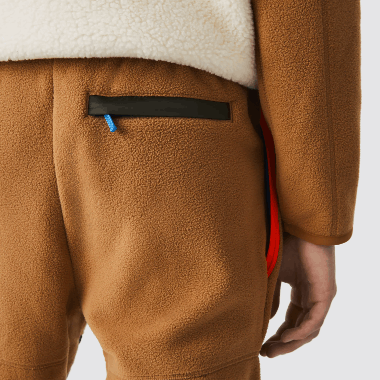 hombres Lacoste marrón caqui verde 89f pantalones deportivos de felpa polar con bloques de color N6XZ21083