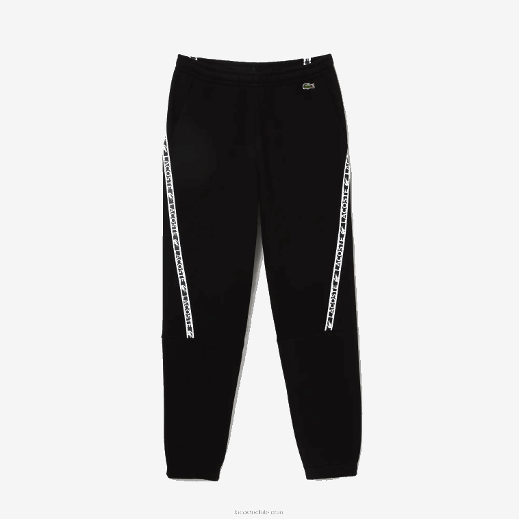hombres Lacoste negro 031 pantalones de chándal con bandas estampadas N6XZ21459