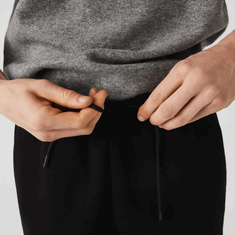 hombres Lacoste negro 031 pantalones de chándal con bandas estampadas N6XZ21459