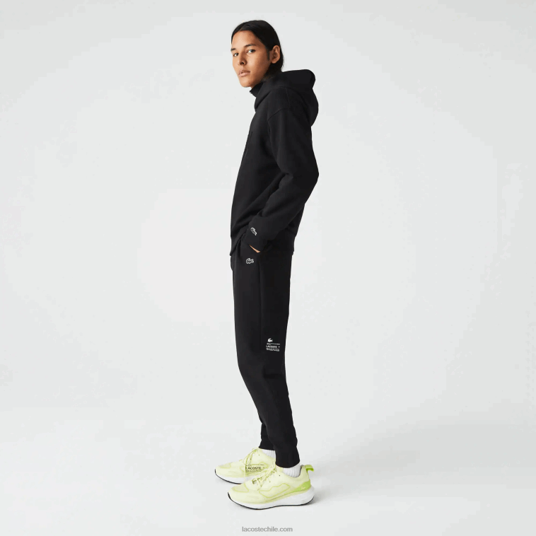 hombres Lacoste negro 031 pantalones de chándal con estampado reflectante N6XZ21043