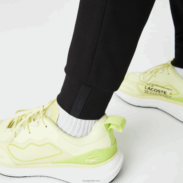 hombres Lacoste negro 031 pantalones de chándal con estampado reflectante N6XZ21043