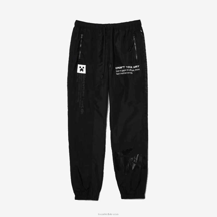 hombres Lacoste negro 031 pantalones de chándal de nailon live x minecraft N6XZ21175