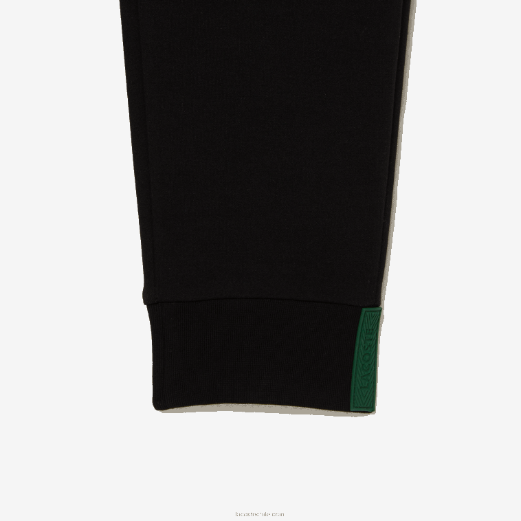 hombres Lacoste negro 031 pantalones de chándal slim fit en mezcla de algodón jaspeado N6XZ21004