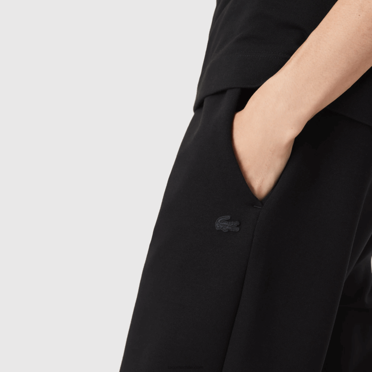 hombres Lacoste negro 031 pantalones de chándal slim fit en mezcla de algodón jaspeado N6XZ21004