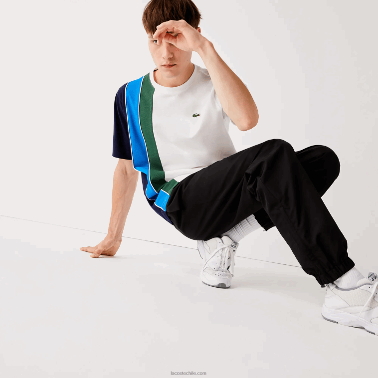 hombres Lacoste negro 031 pantalones de chándal sport tennis de tafetán con tejido de rombos N6XZ21113