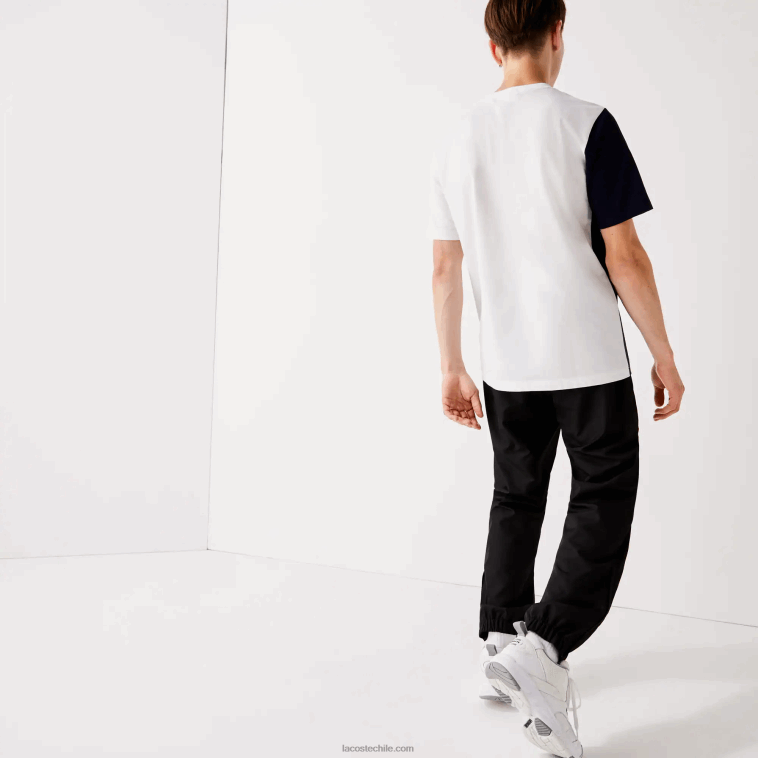 hombres Lacoste negro 031 pantalones de chándal sport tennis de tafetán con tejido de rombos N6XZ21113