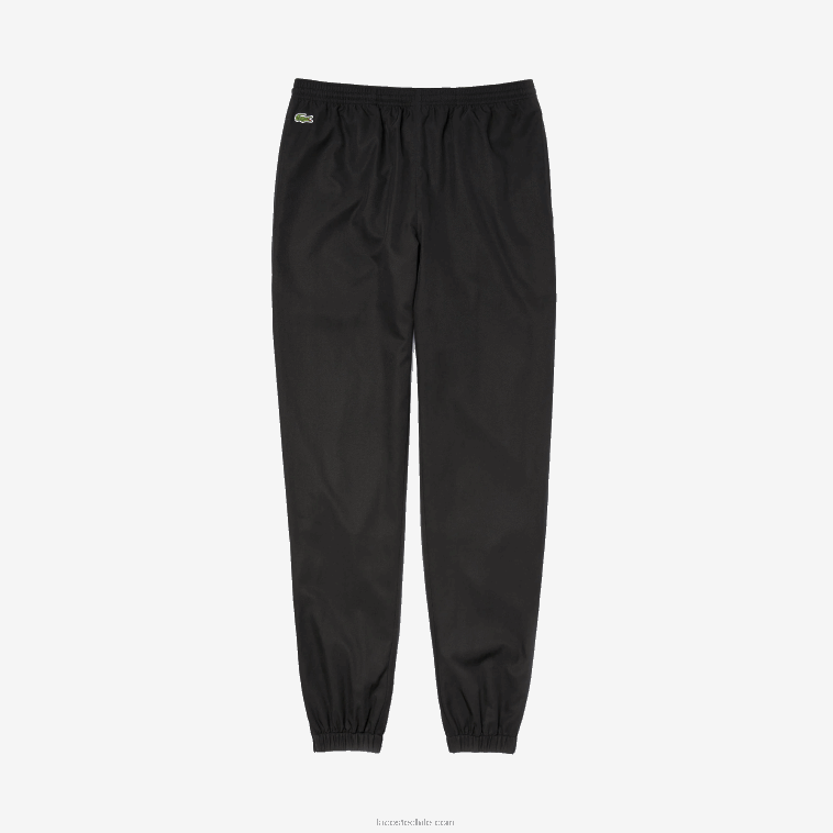 hombres Lacoste negro 031 pantalones de chándal sport tennis de tafetán con tejido de rombos N6XZ21113