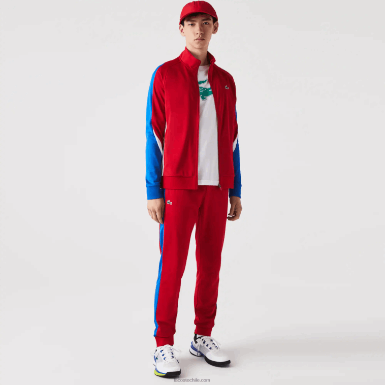 hombres Lacoste rojo azul blanco w50 pantalones deportivos de tenis resistentes a la carrera N6XZ2992