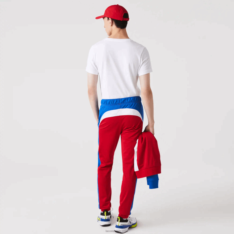 hombres Lacoste rojo azul blanco w50 pantalones deportivos de tenis resistentes a la carrera N6XZ2992