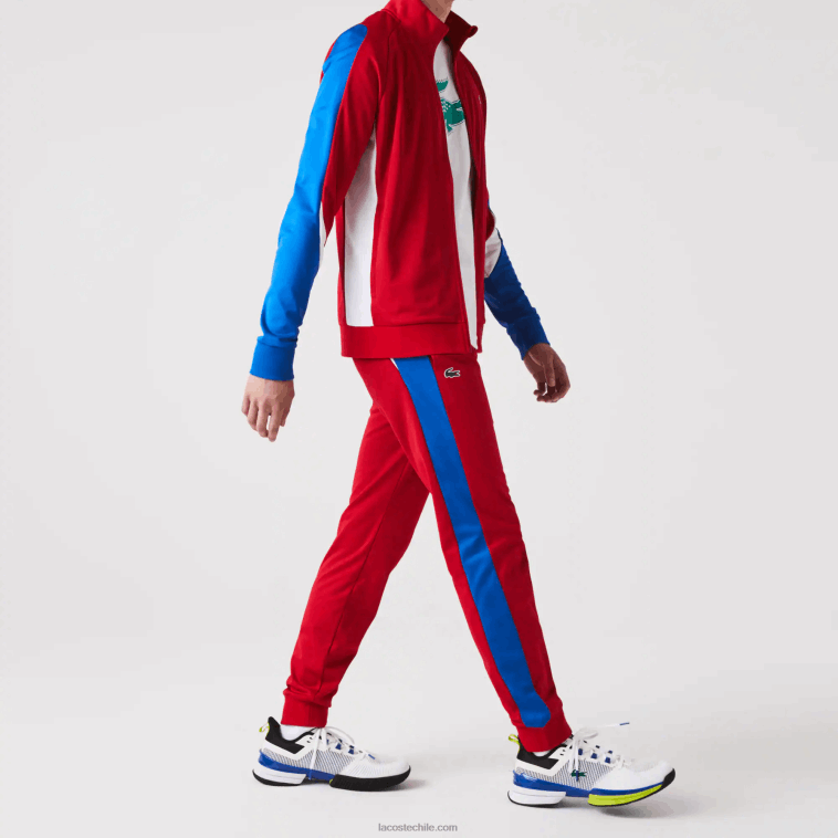 hombres Lacoste rojo azul blanco w50 pantalones deportivos de tenis resistentes a la carrera N6XZ2992