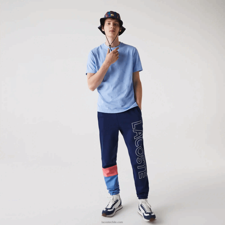 hombres Lacoste rosa azul un4 pantalones de chándal con diseño colour block N6XZ21189