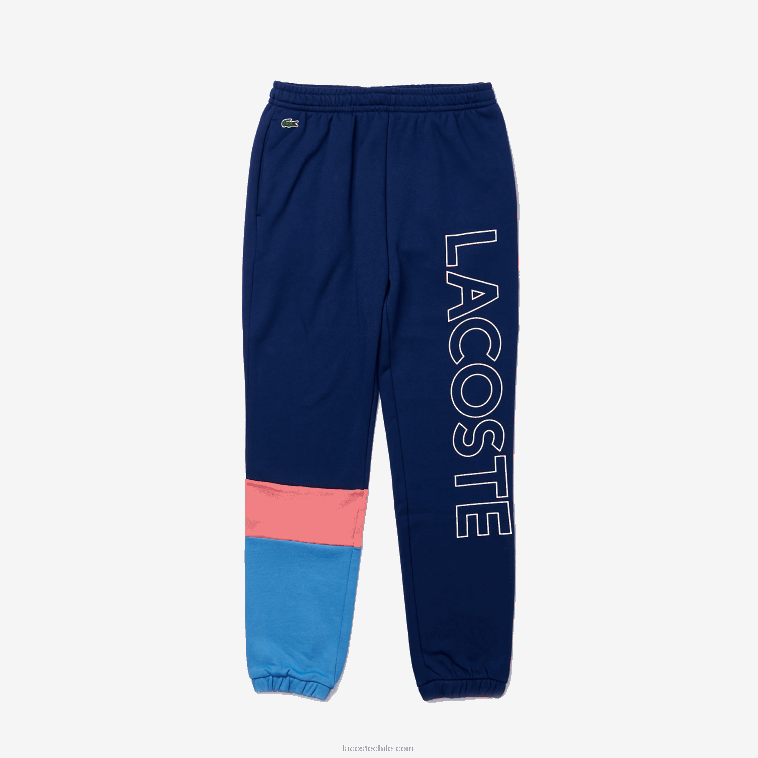 hombres Lacoste rosa azul un4 pantalones de chándal con diseño colour block N6XZ21189