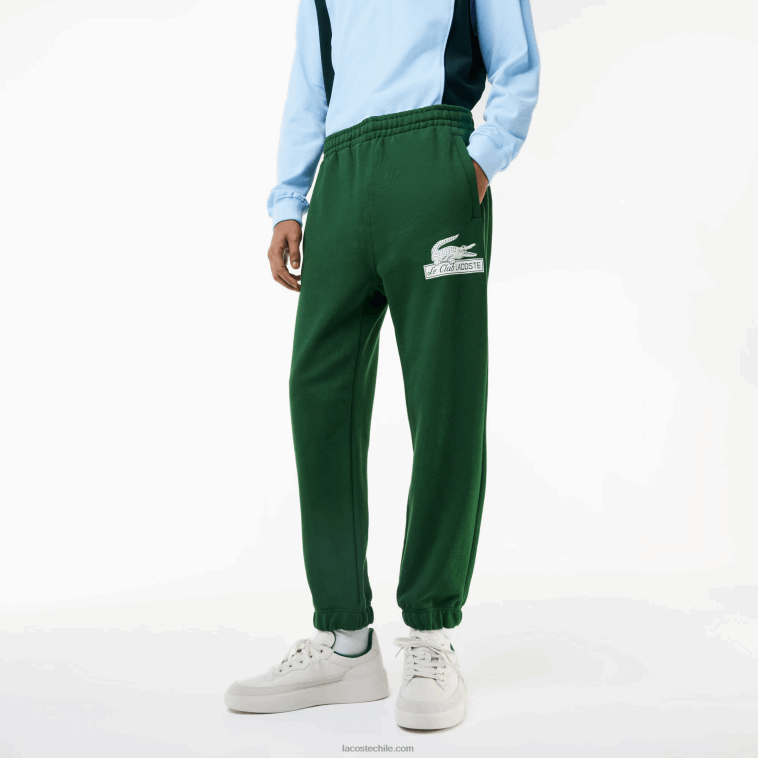 hombres Lacoste verde 132 pantalones de chándal de algodón orgánico N6XZ2292