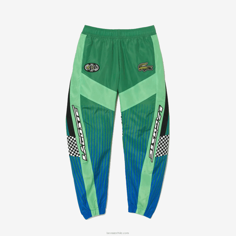 hombres Lacoste verde azul chy pantalones de chándal con estampado de cuadros sombreados N6XZ2338