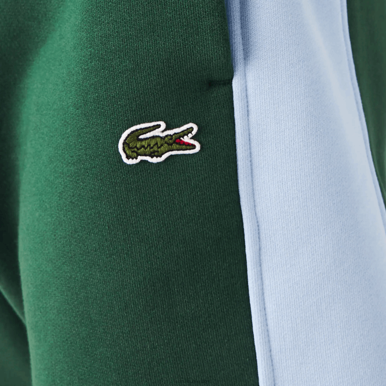 hombres Lacoste verde azul dqa pantalones de chándal con bandas en contraste N6XZ21058