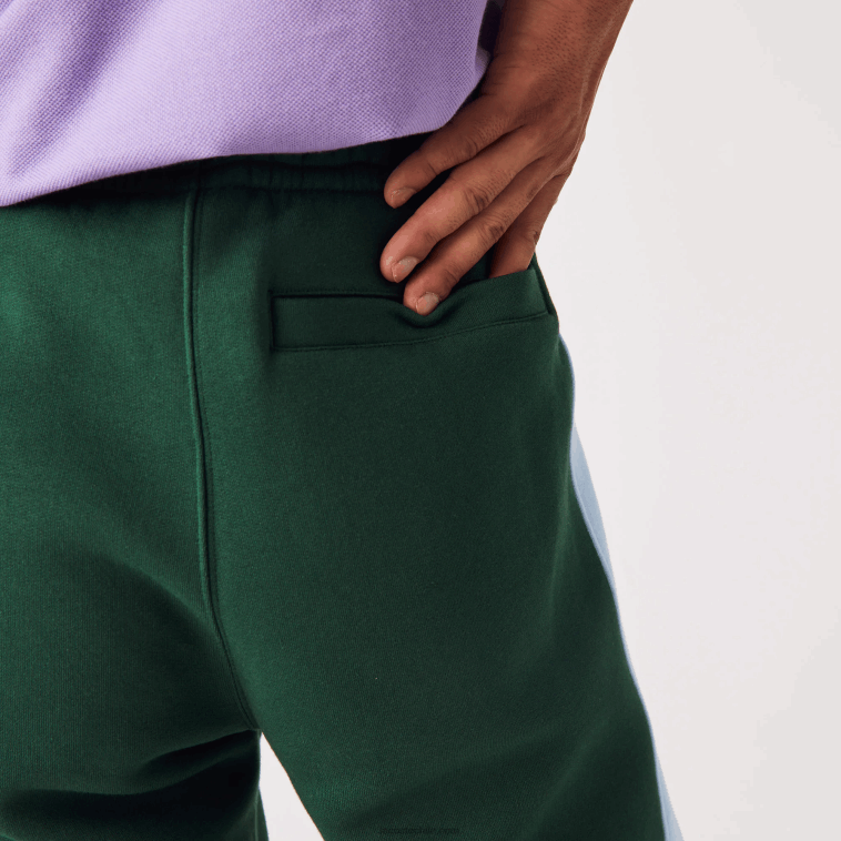 hombres Lacoste verde azul dqa pantalones de chándal con bandas en contraste N6XZ21058