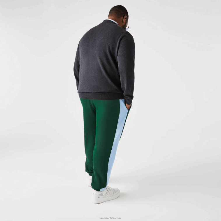 hombres Lacoste verde azul dqa pantalones de chándal con bandas en contraste N6XZ21058