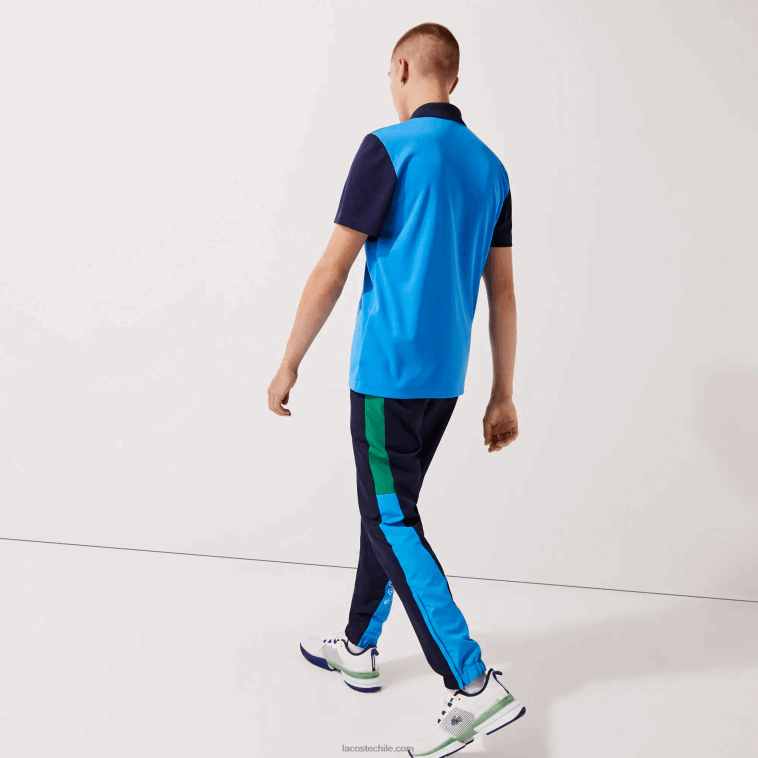 hombres Lacoste verde azul marino blanco m7z pantalones de chándal deportivos con bandas colorblock N6XZ21128