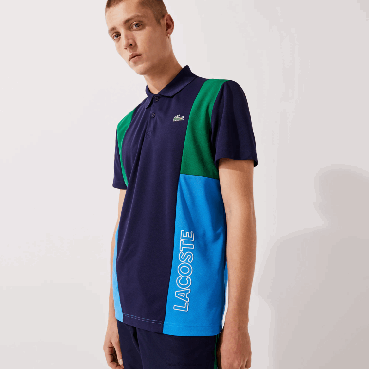 hombres Lacoste verde azul marino blanco m7z pantalones de chándal deportivos con bandas colorblock N6XZ21128