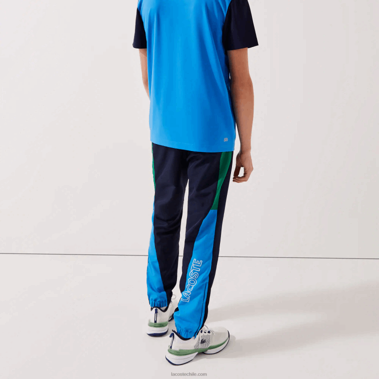 hombres Lacoste verde azul marino blanco m7z pantalones de chándal deportivos con bandas colorblock N6XZ21128