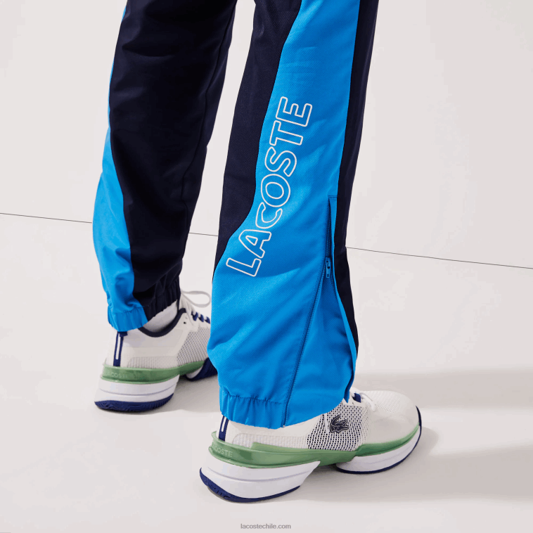 hombres Lacoste verde azul marino blanco m7z pantalones de chándal deportivos con bandas colorblock N6XZ21128