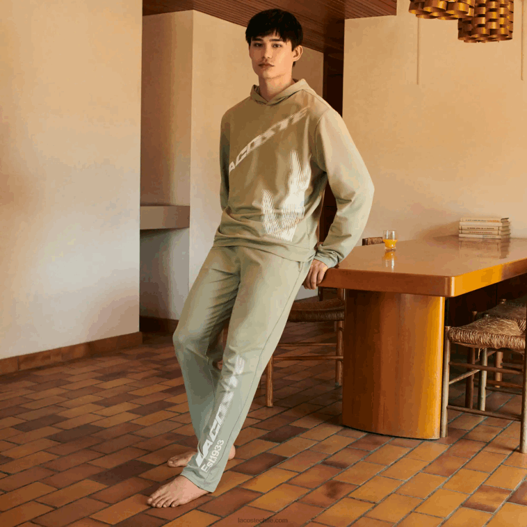 hombres Lacoste verde caqui g21 pantalones de chándal con logo en la pierna N6XZ2545