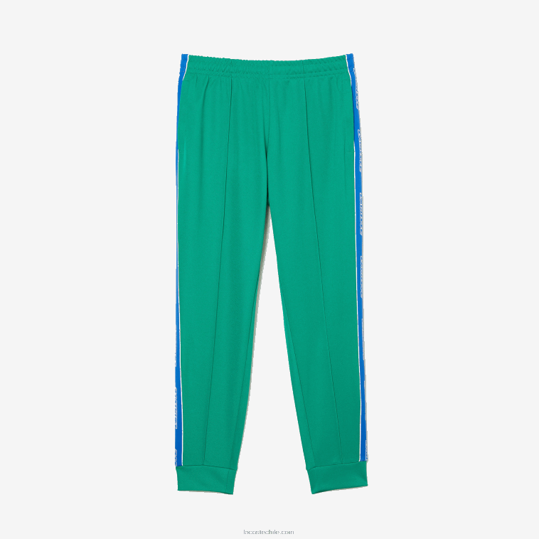hombres Lacoste verde hd2 pantalones deportivos heritage con bandas en contraste N6XZ21068