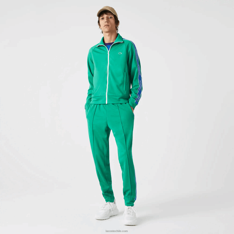 hombres Lacoste verde hd2 pantalones deportivos heritage con bandas en contraste N6XZ21068