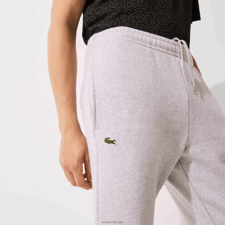 hombres Lacoste lomo gris cca pantalones de chándal deportivos de tenis de felpa de algodón N6XZ21204