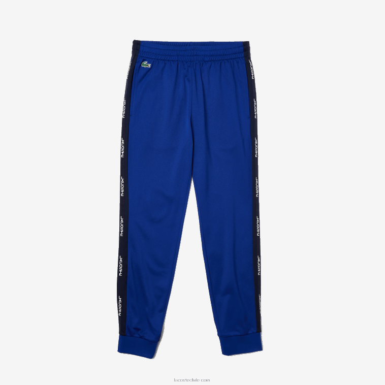 hombres Lacoste azul marino blanco 1mt pantalones jogging sport piqué N6XZ21141 hombres Lacoste azul marino blanco 1mt pantalones jogging sport piqué N6XZ21141