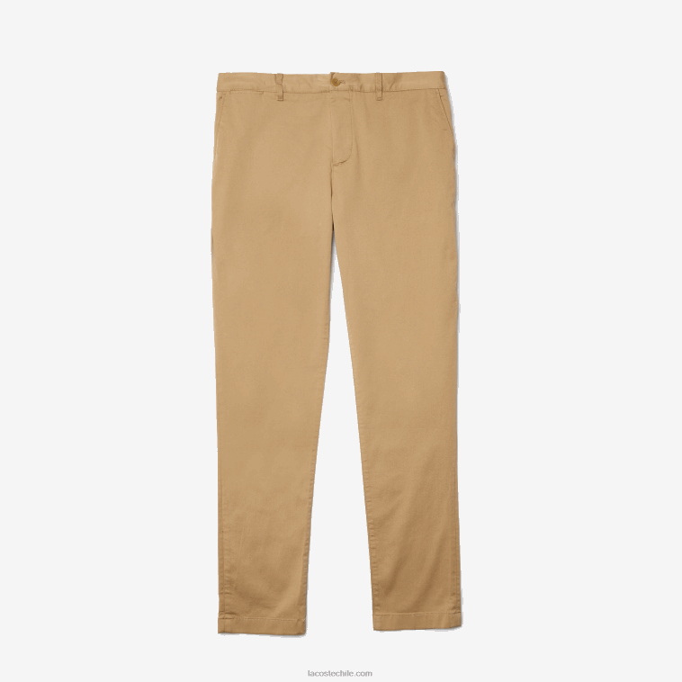 hombres Lacoste beige 02s Nuevos pantalones clásicos de algodón elástico slim fit N6XZ2479