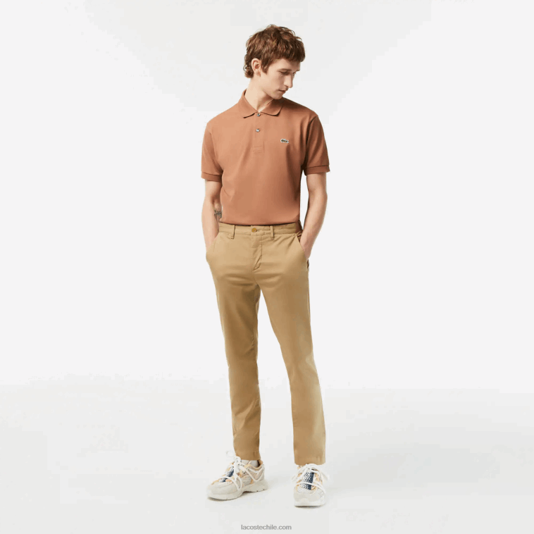 hombres Lacoste beige cb8 Nuevos pantalones clásicos de algodón elástico slim fit N6XZ2476 hombres Lacoste beige cb8 Nuevos pantalones clásicos de algodón elástico slim fit N6XZ2476