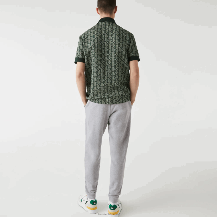 hombres Lacoste lomo gris cca pantalones de chándal de felpa de algodón con marca de cocodrilo N6XZ21092