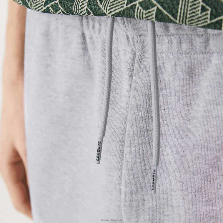 hombres Lacoste lomo gris cca pantalones de chándal de felpa de algodón con marca de cocodrilo N6XZ21092