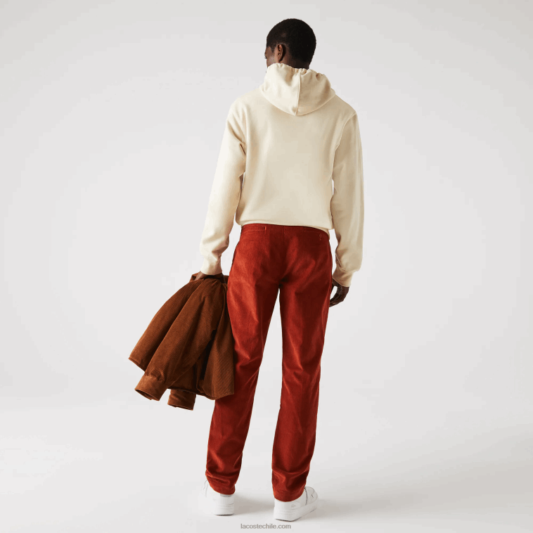 hombres Lacoste marrón ql2 pantalones rectos de pana N6XZ21643