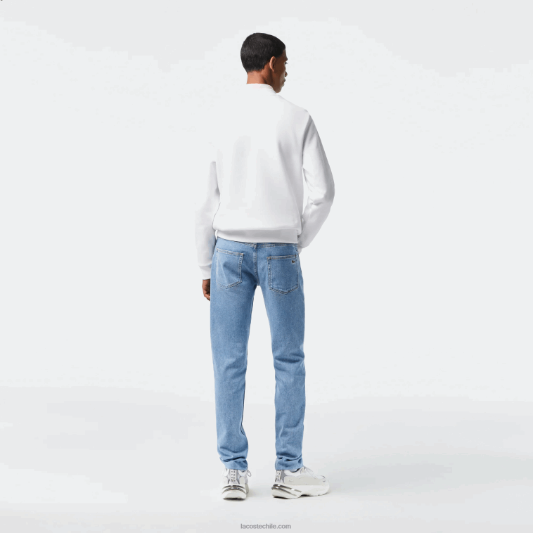 hombres Lacoste mku azul pantalones de mezclilla de algodón elástico slim fit N6XZ2418