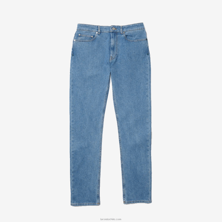hombres Lacoste mku azul pantalones de mezclilla de algodón elástico slim fit N6XZ2418
