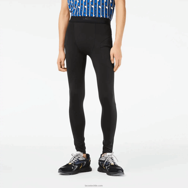 hombres Lacoste negro 031 leggins deportivos de poliéster reciclado N6XZ2509
