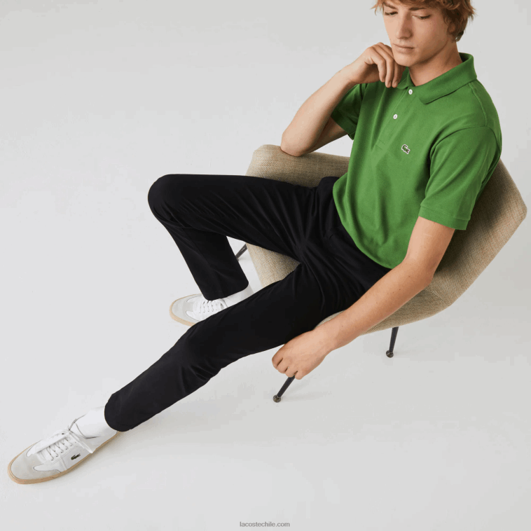 hombres Lacoste negro 031 pantalones slim fit de gabardina elástica N6XZ2548