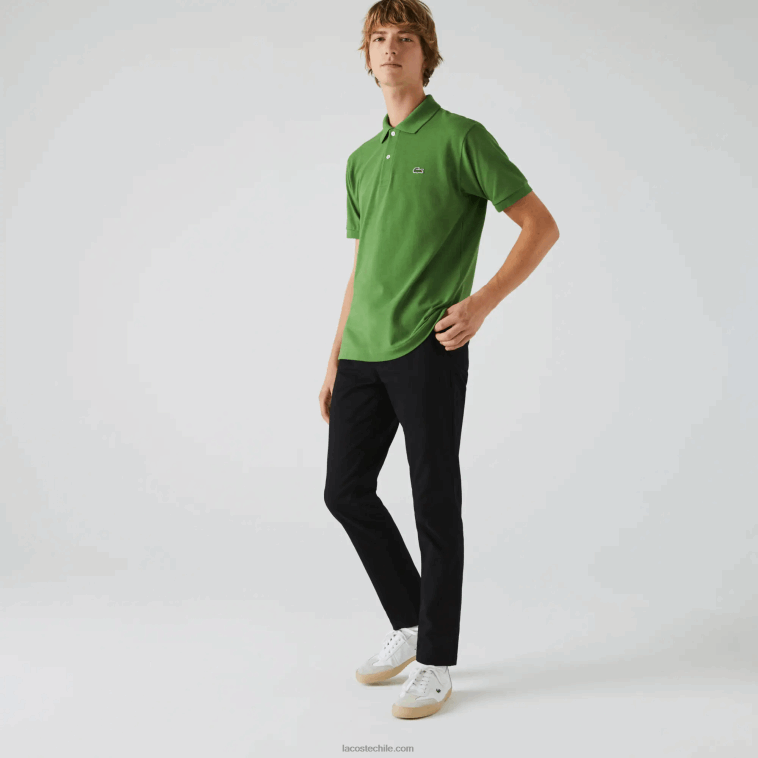 hombres Lacoste negro 031 pantalones slim fit de gabardina elástica N6XZ2548