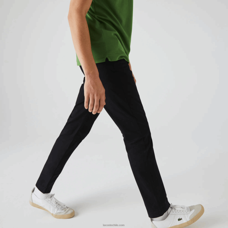 hombres Lacoste negro 031 pantalones slim fit de gabardina elástica N6XZ2548