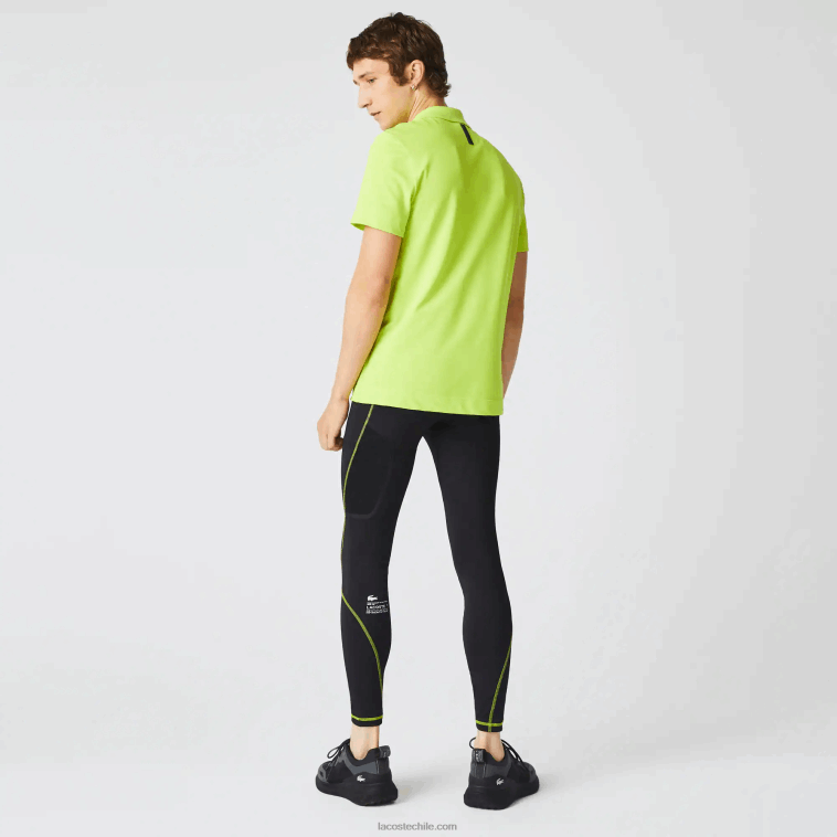 hombres Lacoste negro amarillo 60r leggins térmicos deportivos N6XZ21112