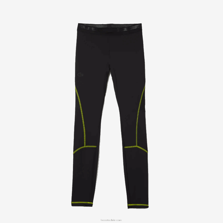 hombres Lacoste negro amarillo 60r leggins térmicos deportivos N6XZ21112