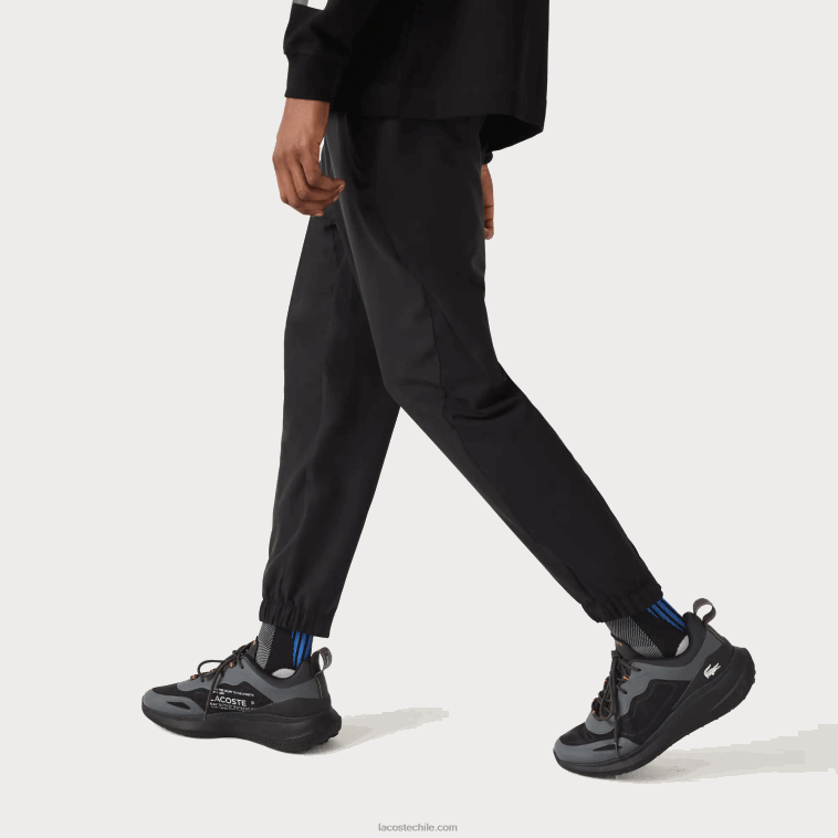 hombres Lacoste negro c31 pantalones deportivos con cremallera en la parte inferior N6XZ21091