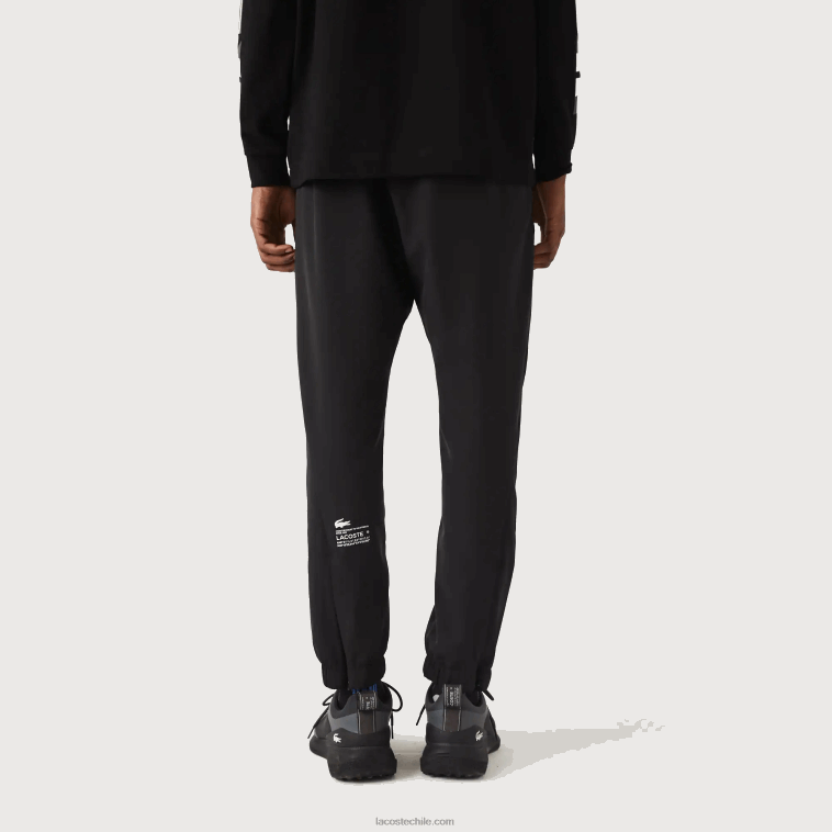hombres Lacoste negro c31 pantalones deportivos con cremallera en la parte inferior N6XZ21091