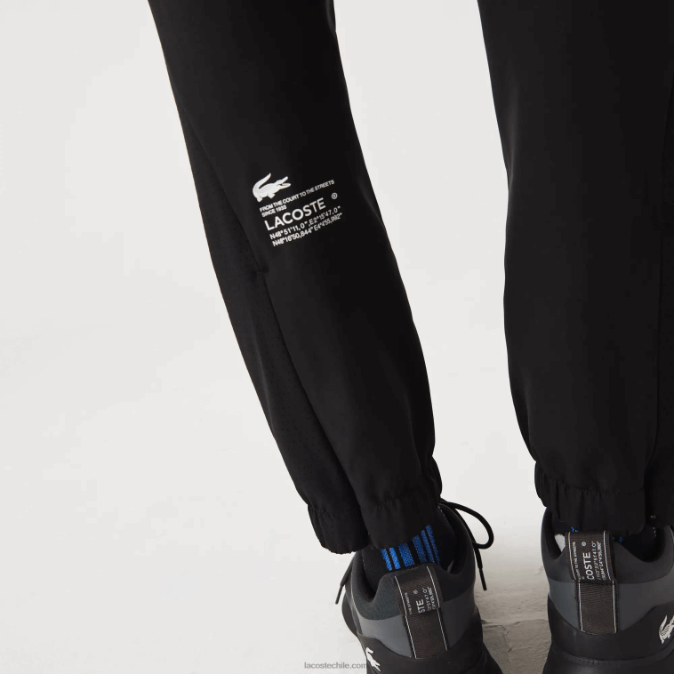 hombres Lacoste negro c31 pantalones deportivos con cremallera en la parte inferior N6XZ21091
