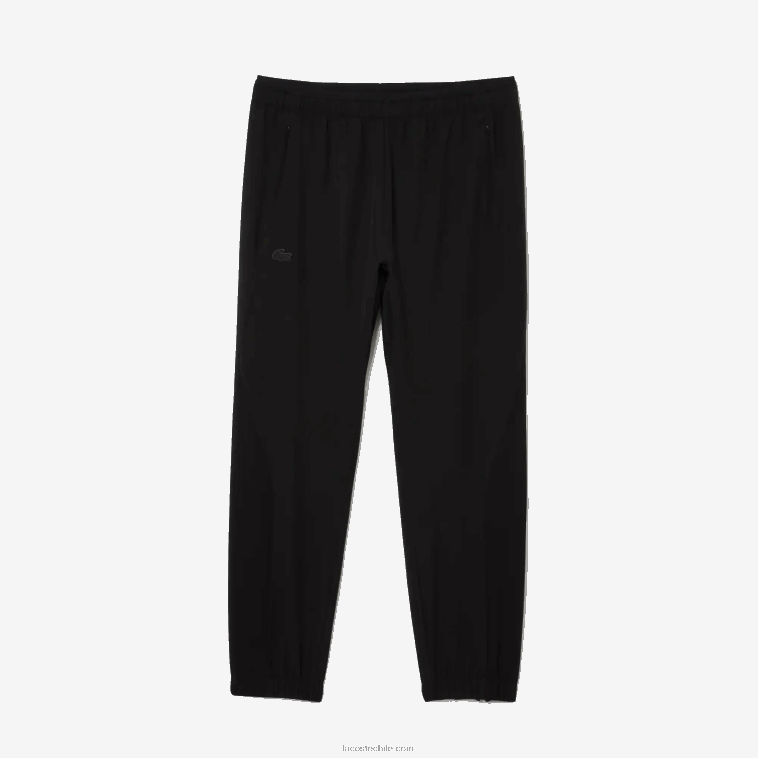 hombres Lacoste negro c31 pantalones deportivos con cremallera en la parte inferior N6XZ21091