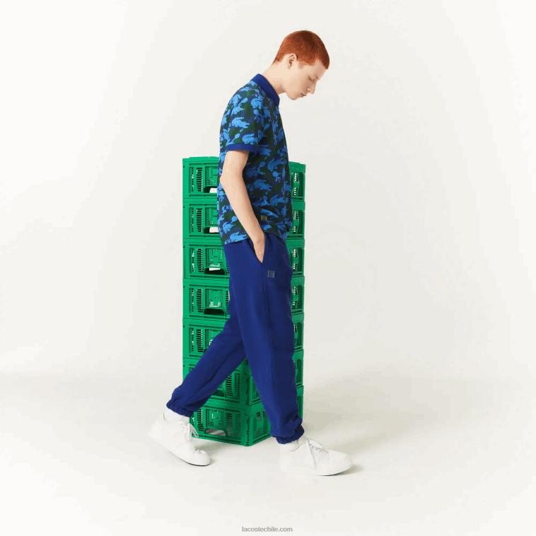 hombresbdm azul Pantalón jogging lacoste x minecraft en felpa de algodón orgánico N6XZ21174