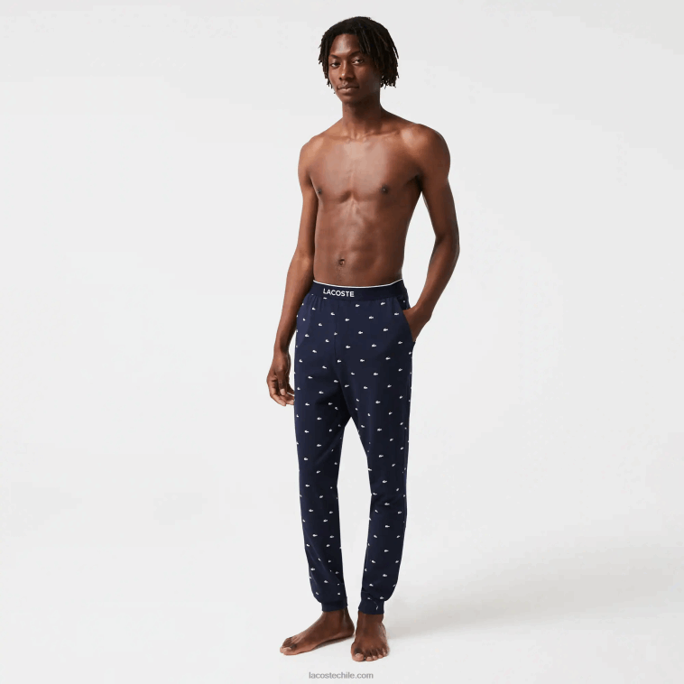 hombres Lacoste azul marino blanco 525 pantalones de pijama de punto estampados N6XZ21385 hombres Lacoste azul marino blanco 525 pantalones de pijama de punto estampados N6XZ21385